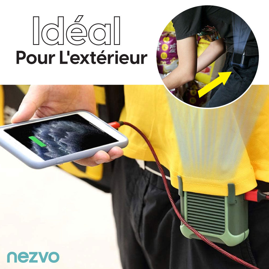 Mini Ventilateur Portable avec Powerbank 4000mAh et Refroidissement Turbo
