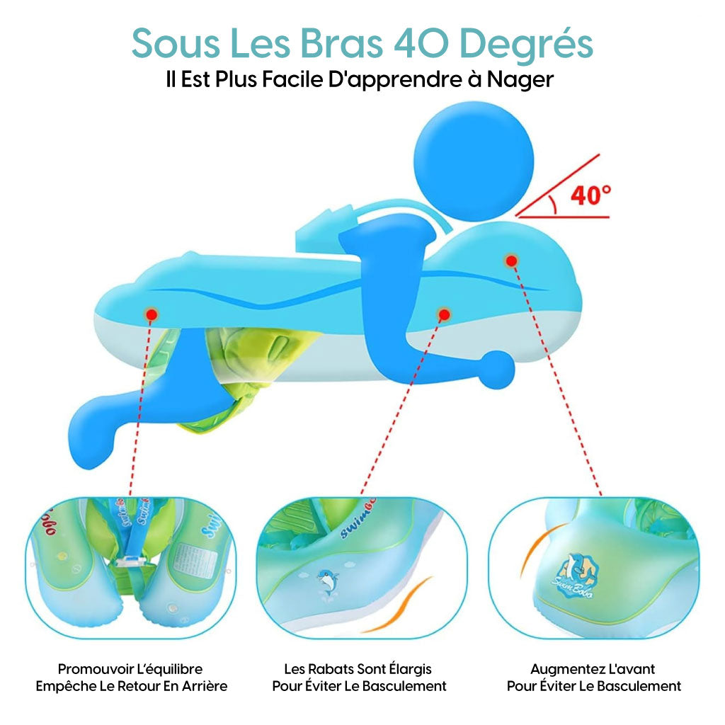 Bouée Bébé Sécurisée avec Pare-Soleil
