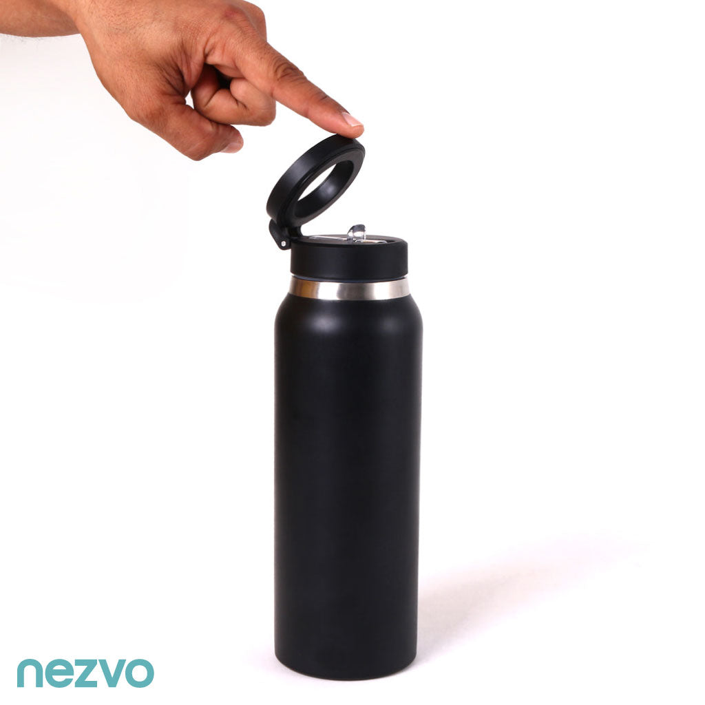 Bouteille Isotherme Avec Couvercle Magnétique Ajustable Et Support Téléphone Intégré