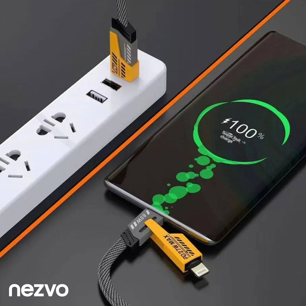 Câble 4-en-1 Ultra Rapide – Lightning / Micro USB / Type-C