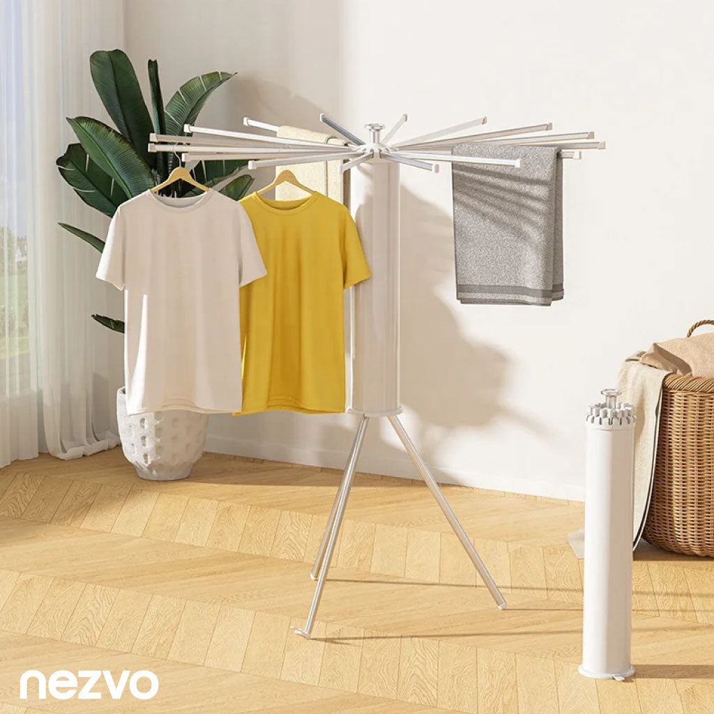 Étendoir à Linge Rotatif Pliable – Séchage Pratique et Compact
