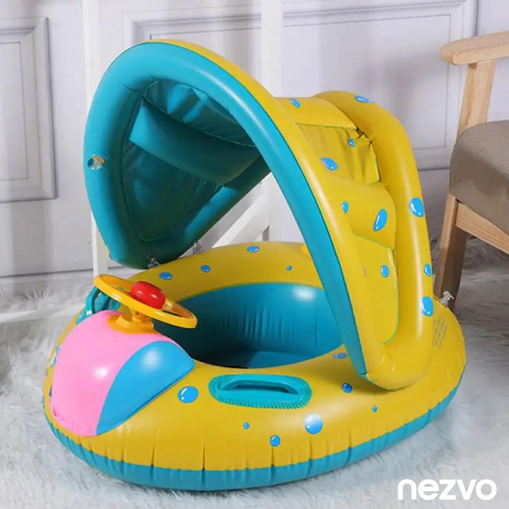 Bouée Gonflable Bébé avec Auvent,Idéal pour la piscine et la plage