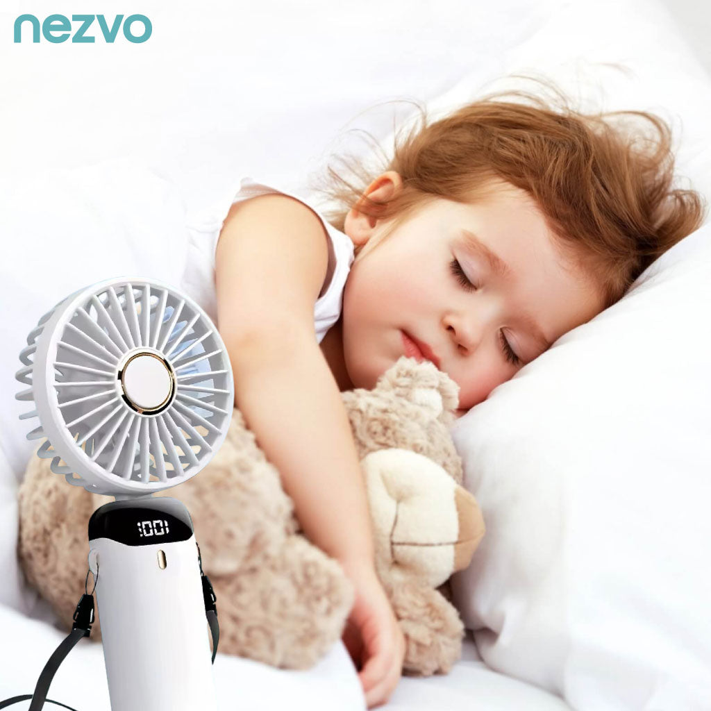 Mini Ventilateur LED Portatif avec 5 Vitesses