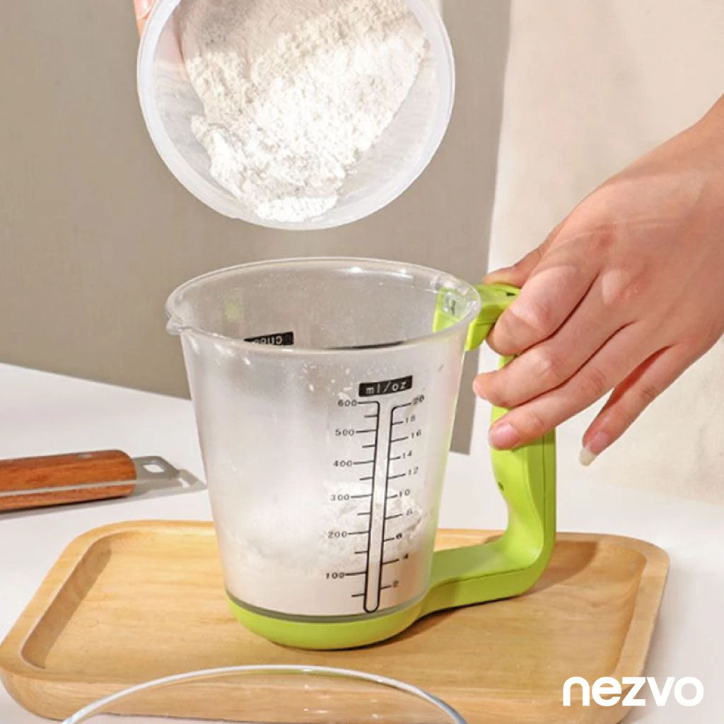 Verre Doseur Intelligent 4-en-1 – Balance, Thermomètre, LCD & Fonction Tare