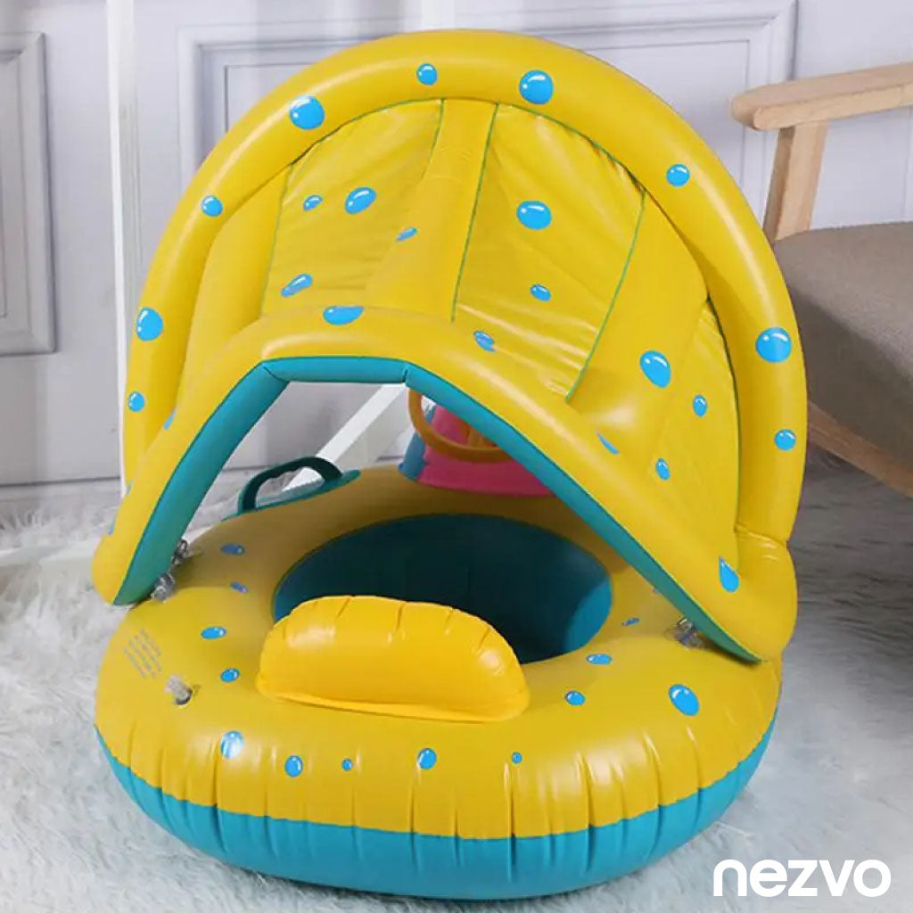 Bouée Gonflable Bébé avec Auvent,Idéal pour la piscine et la plage