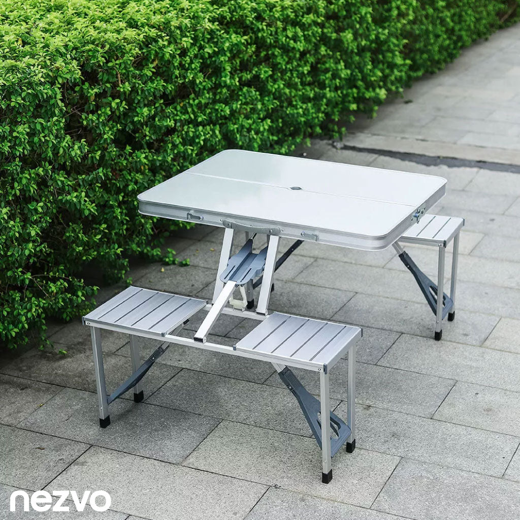 Table Pliable en Aluminium pour Pique-nique & Camping – 4 Places