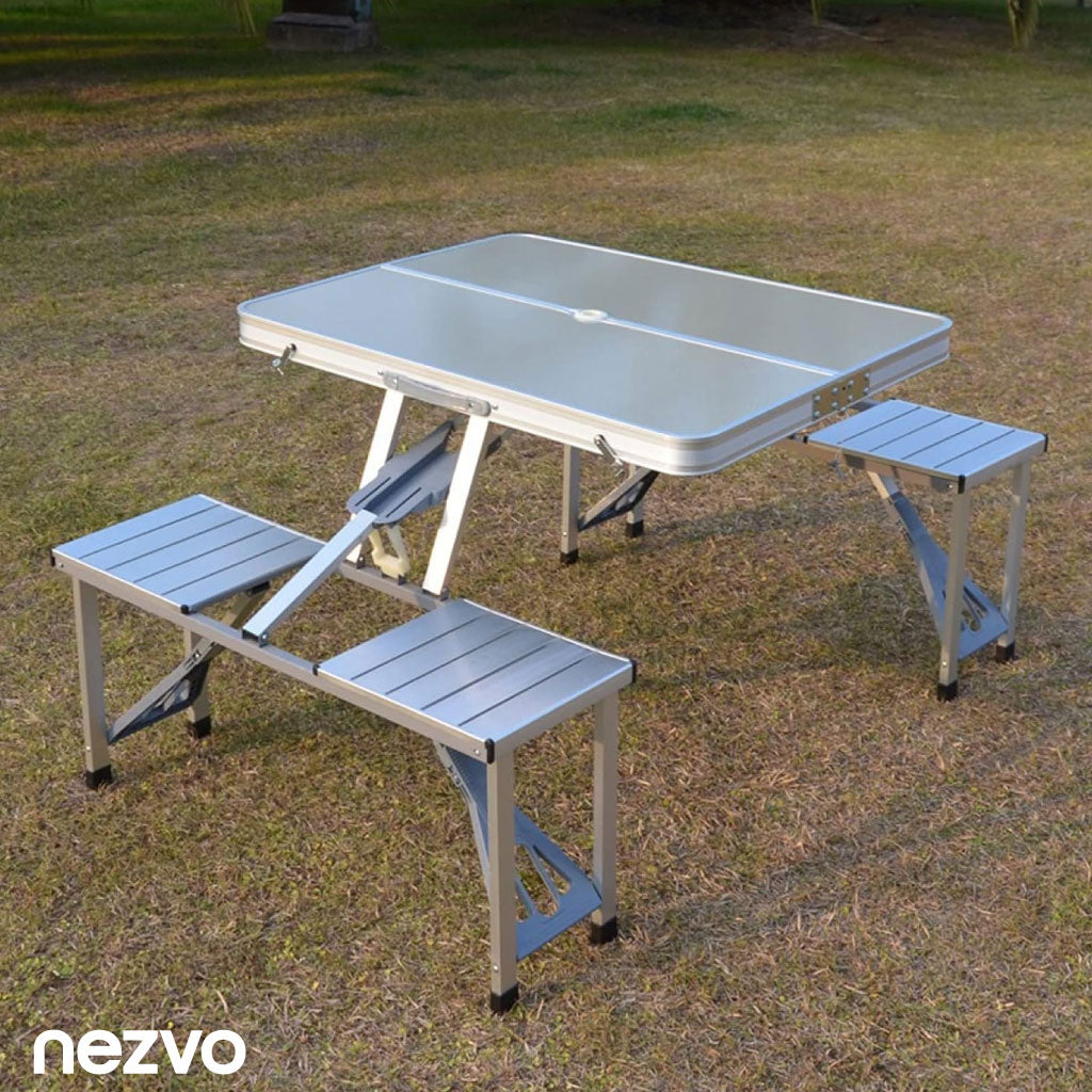 Table Pliable en Aluminium pour Pique-nique & Camping – 4 Places