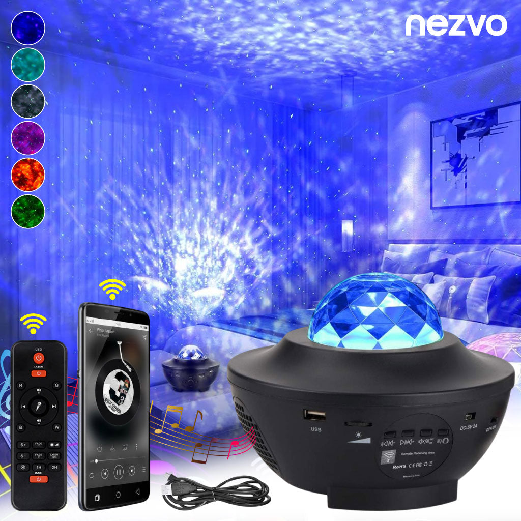 Projecteur LED Galaxie avec Haut-Parleur Bluetooth