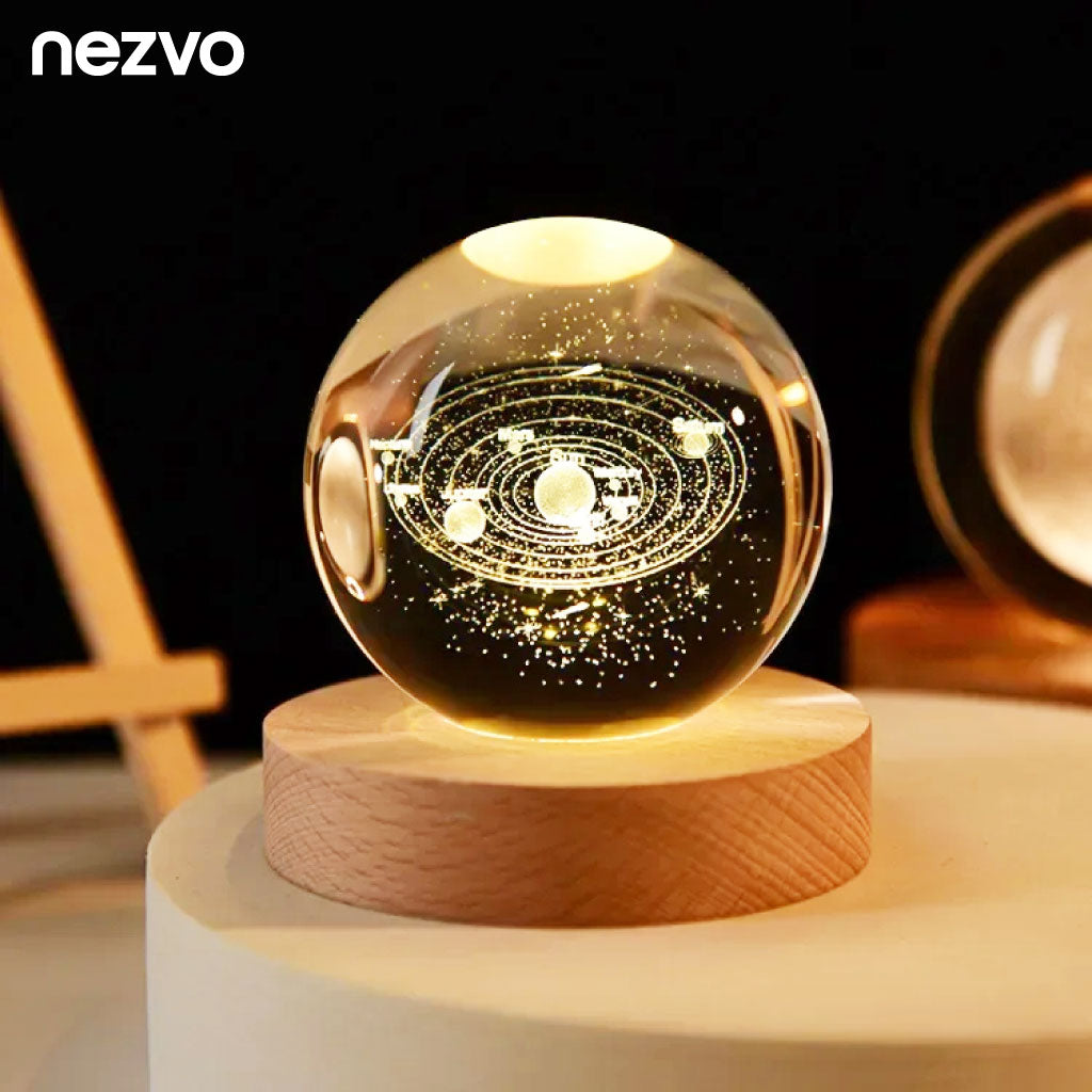 Boule de Cristal 3D Une Lumière LED Et Gravure Magique