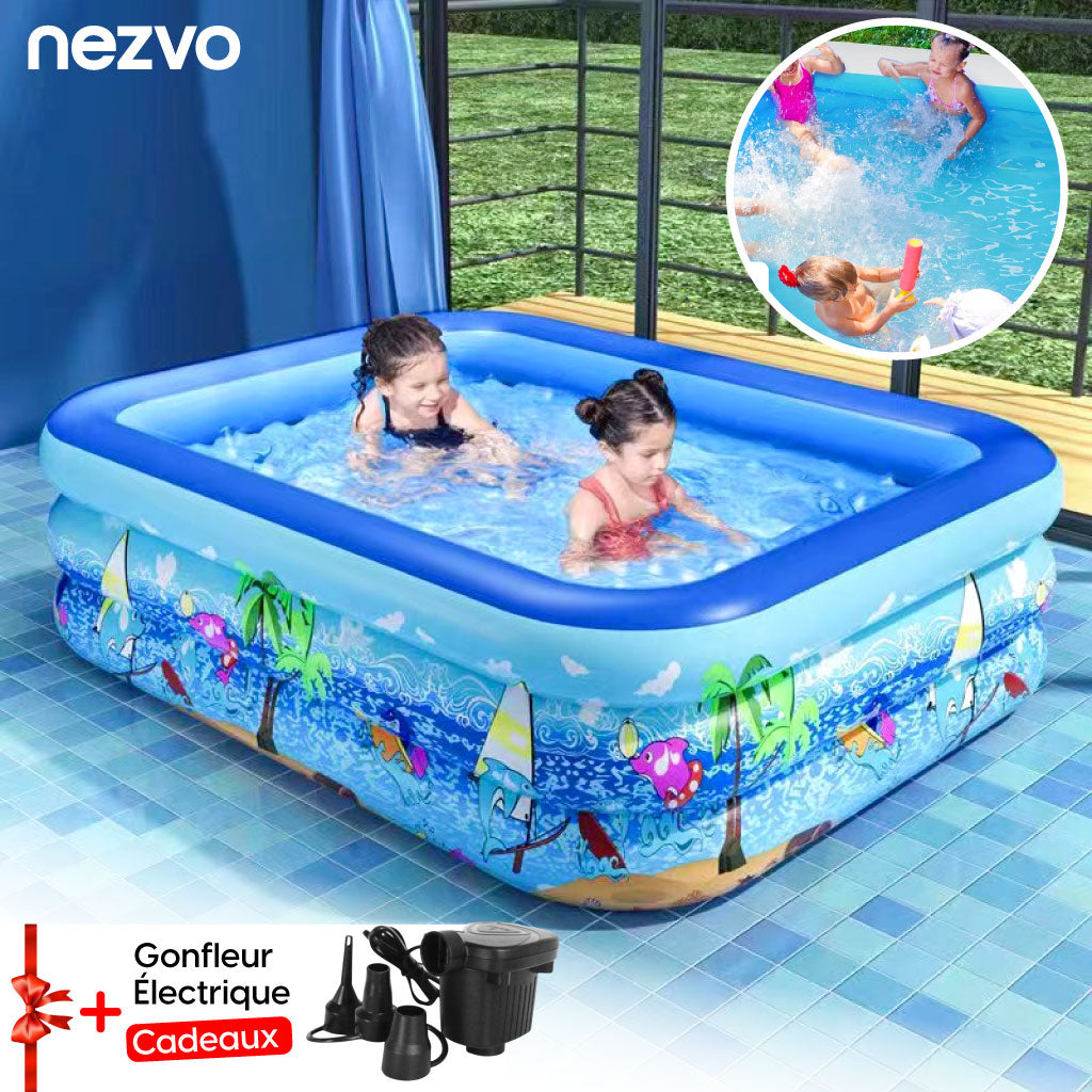 Piscine Gonflable pour Enfants + Gonfleur Électrique