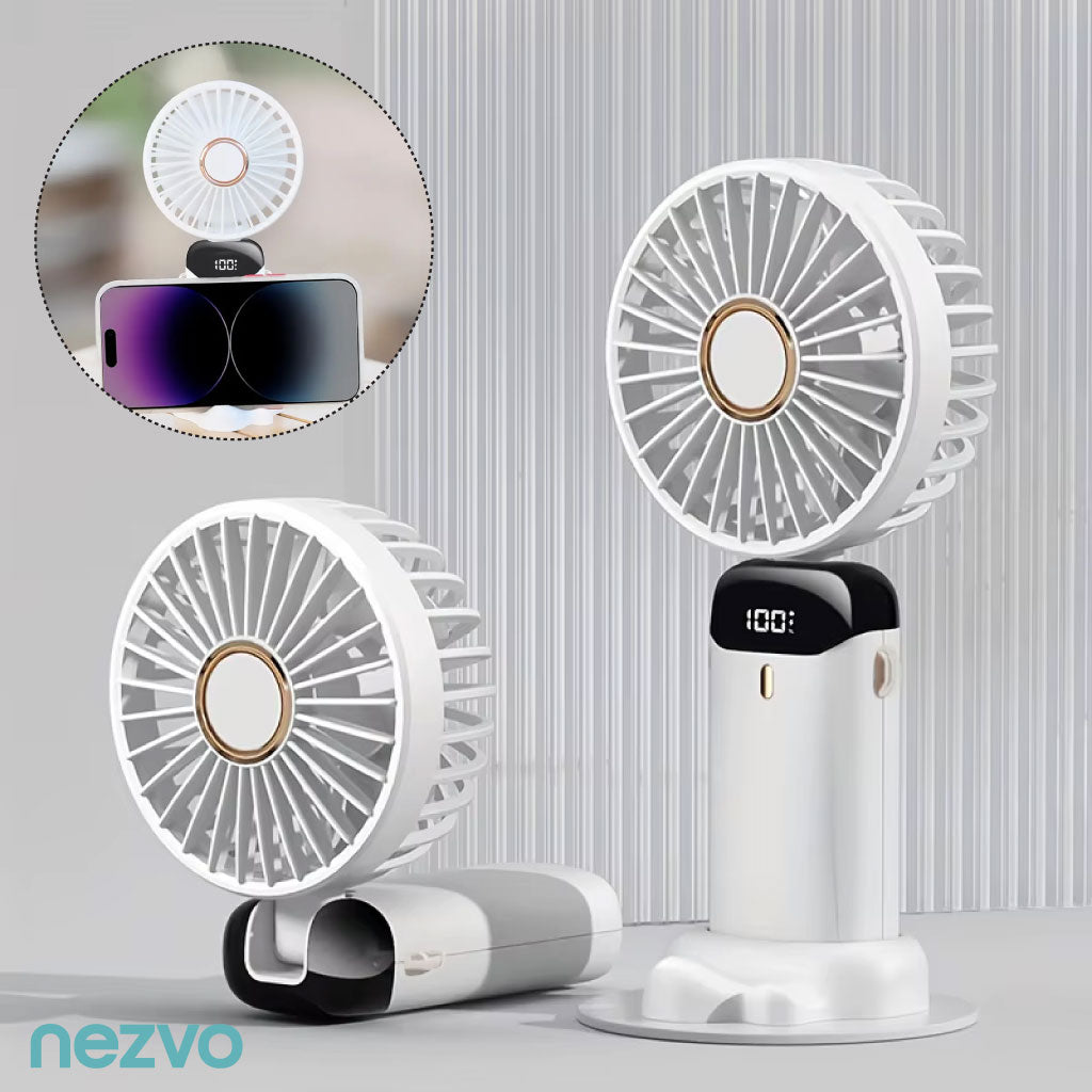 Mini Ventilateur LED Portatif avec 5 Vitesses