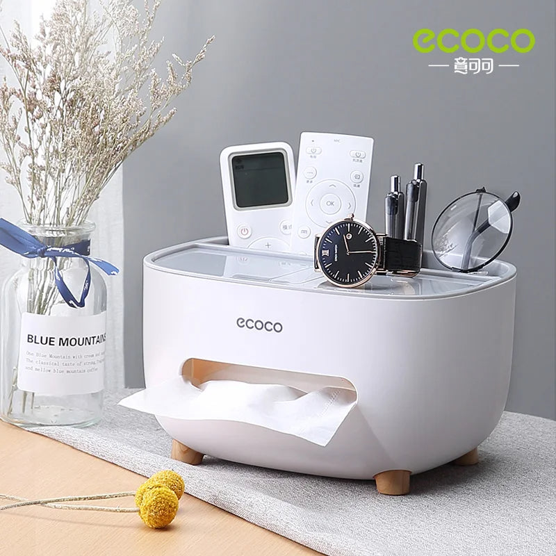 Boîte à Mouchoirs Design avec Compartiments de Rangement