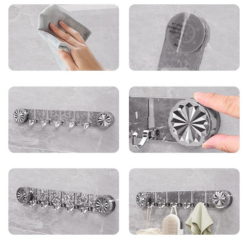 Support Mural à Ventouse – Porte-Accessoires avec Crochets