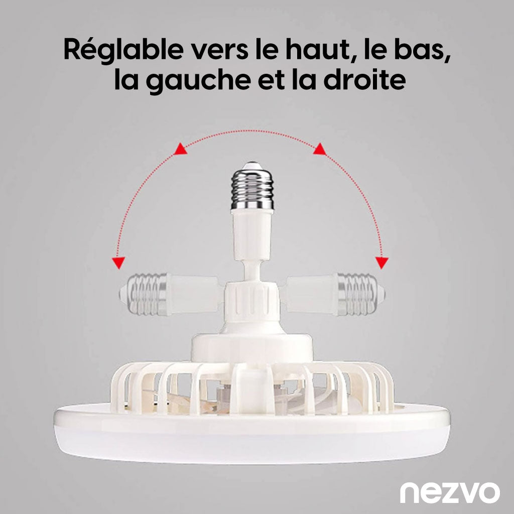 Ventilateur de Plafond 2-en-1 Silencieux avec Éclairage LED & Télécommande – Douille ,3 Vitesses, 30W