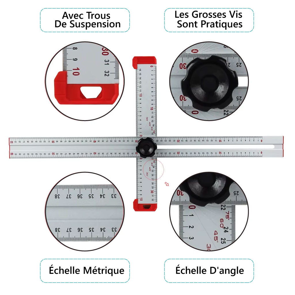 Équerre de Menuiserie Multifonction – Aluminium 60 cm / 120 cm
