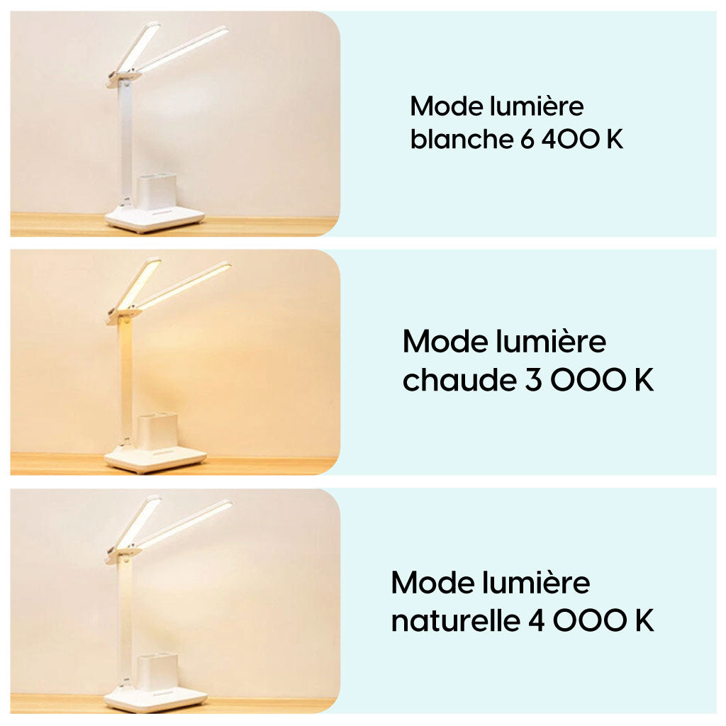 Lampe de Bureau LED Rechargeable – Pliable & Multifonction