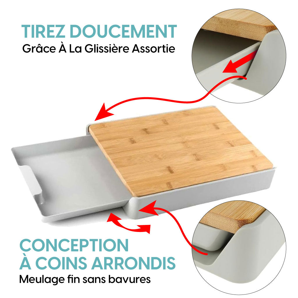 Planche à Découper avec Tiroir – Coupez, Rangez, Gagnez du Temps !