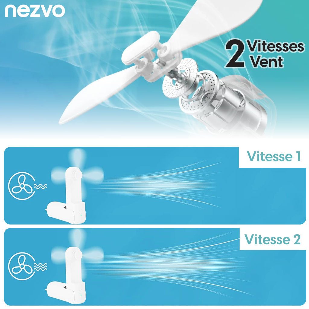 Mini Ventilateur Portable Multifonction Avec Lampe Torche & Batterie de Secours !
