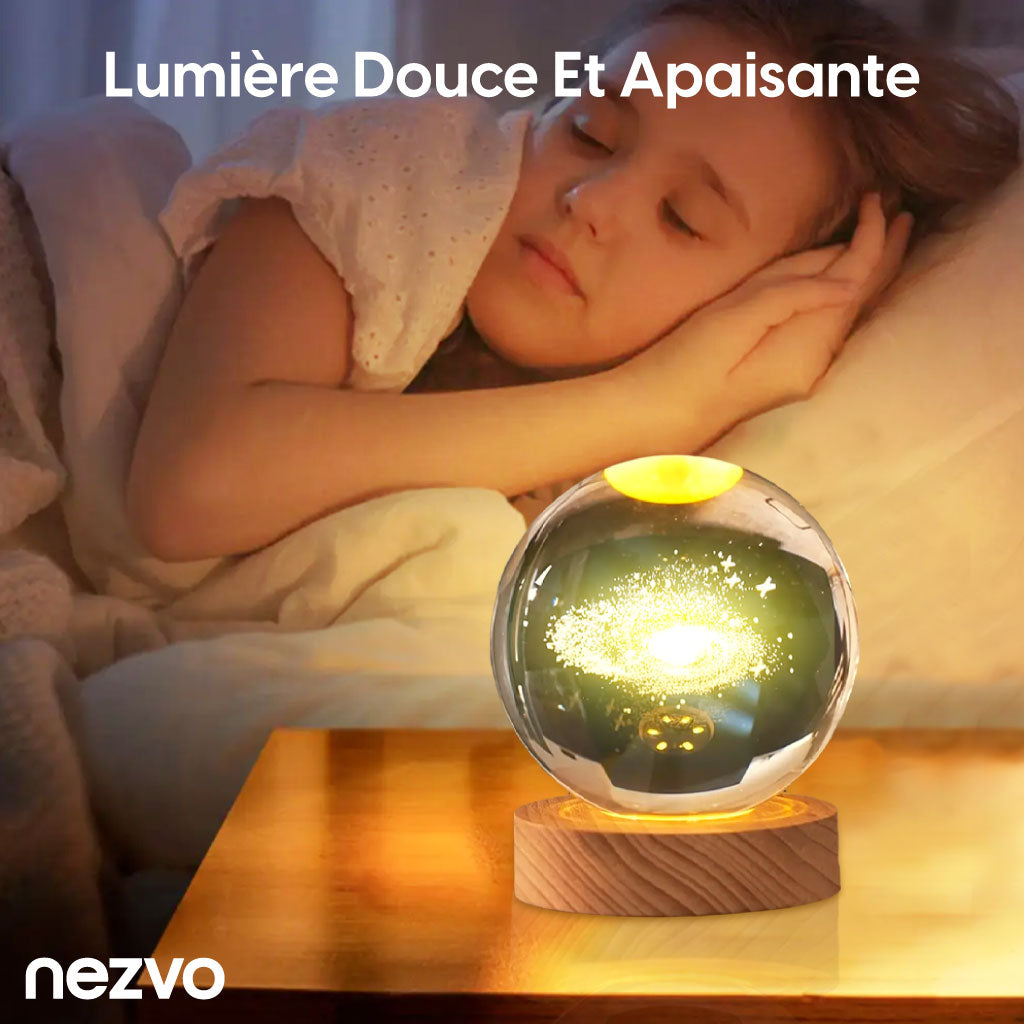 Boule de Cristal 3D Une Lumière LED Et Gravure Magique