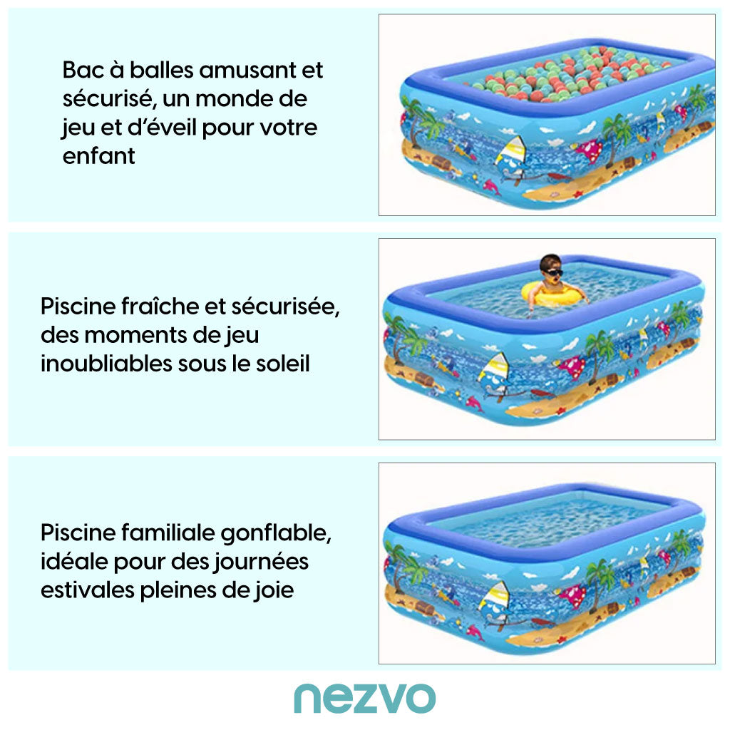 Piscine Gonflable pour Enfants + Gonfleur Électrique