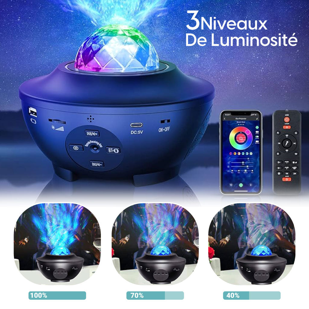 Projecteur LED Galaxie avec Haut-Parleur Bluetooth
