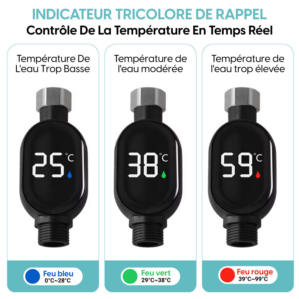 Thermomètre de Douche Numérique LED