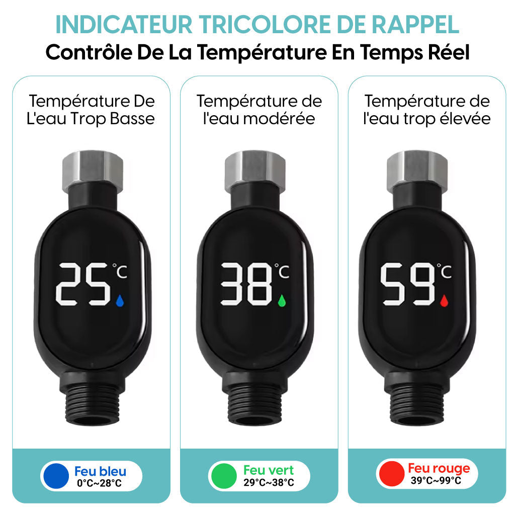 Thermomètre de Douche Numérique LED