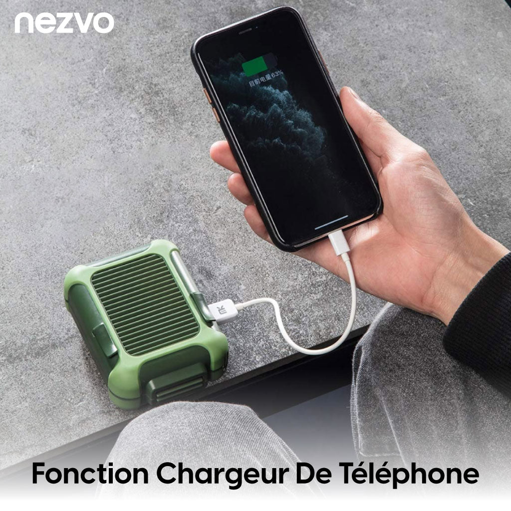 Mini Ventilateur Portable avec Powerbank 4000mAh et Refroidissement Turbo