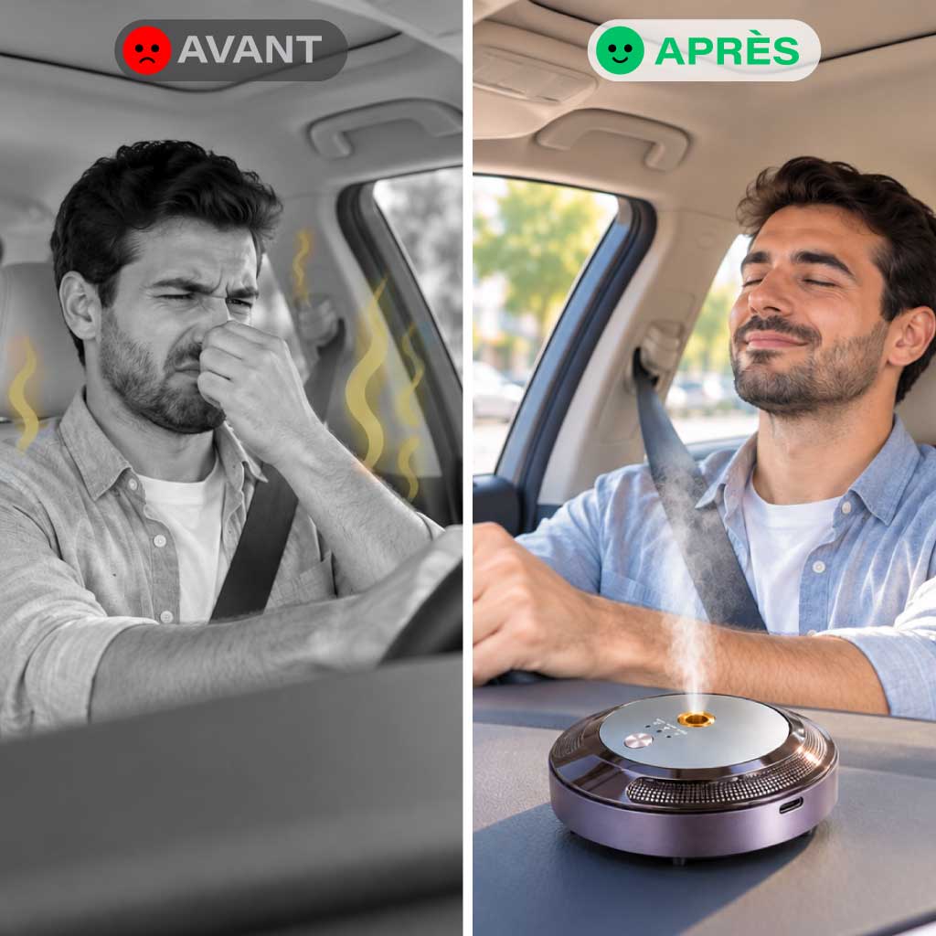 Diffuseur de Parfum Intelligent pour Voiture – 3 Parfums Inclus