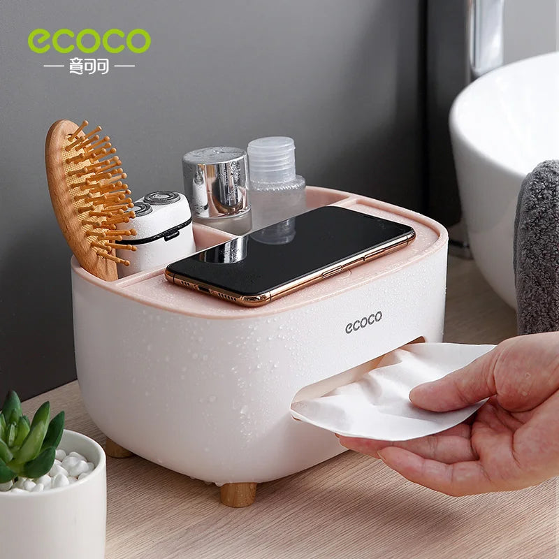 Boîte à Mouchoirs Design avec Compartiments de Rangement