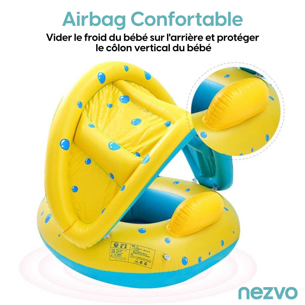 Bouée Gonflable Bébé avec Auvent,Idéal pour la piscine et la plage