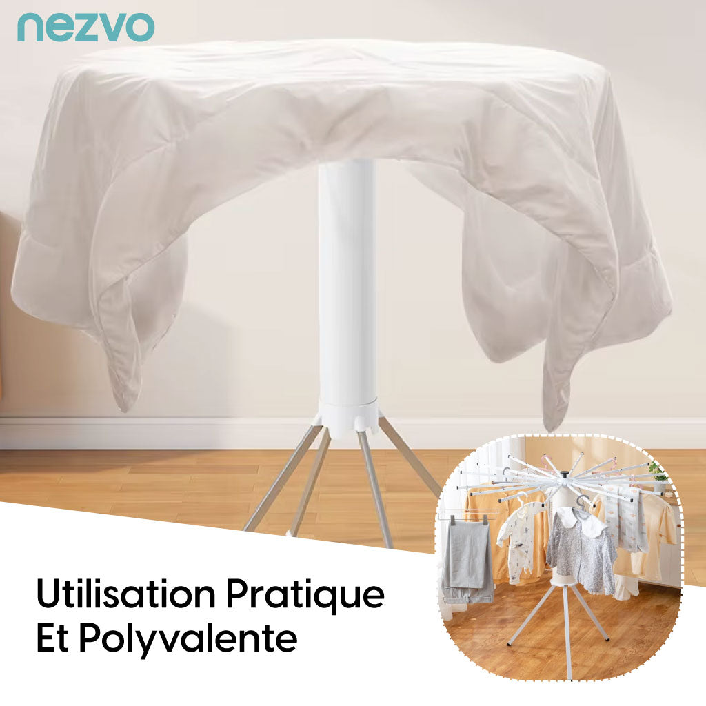 Étendoir à Linge Rotatif Pliable – Séchage Pratique et Compact