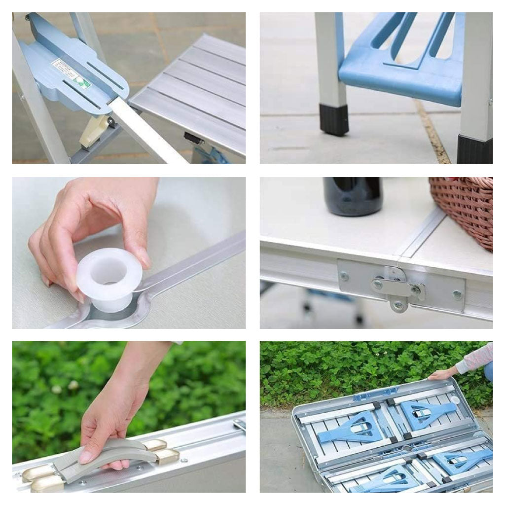 Table Pliable en Aluminium pour Pique-nique & Camping – 4 Places