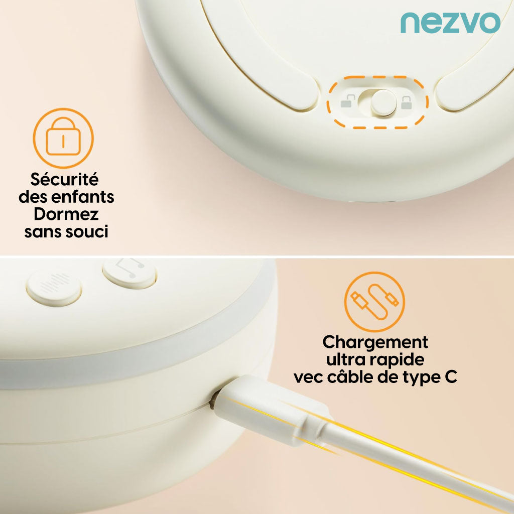 Appareil sonore apaisant pour bébé - Lumière douce & sons relaxants .