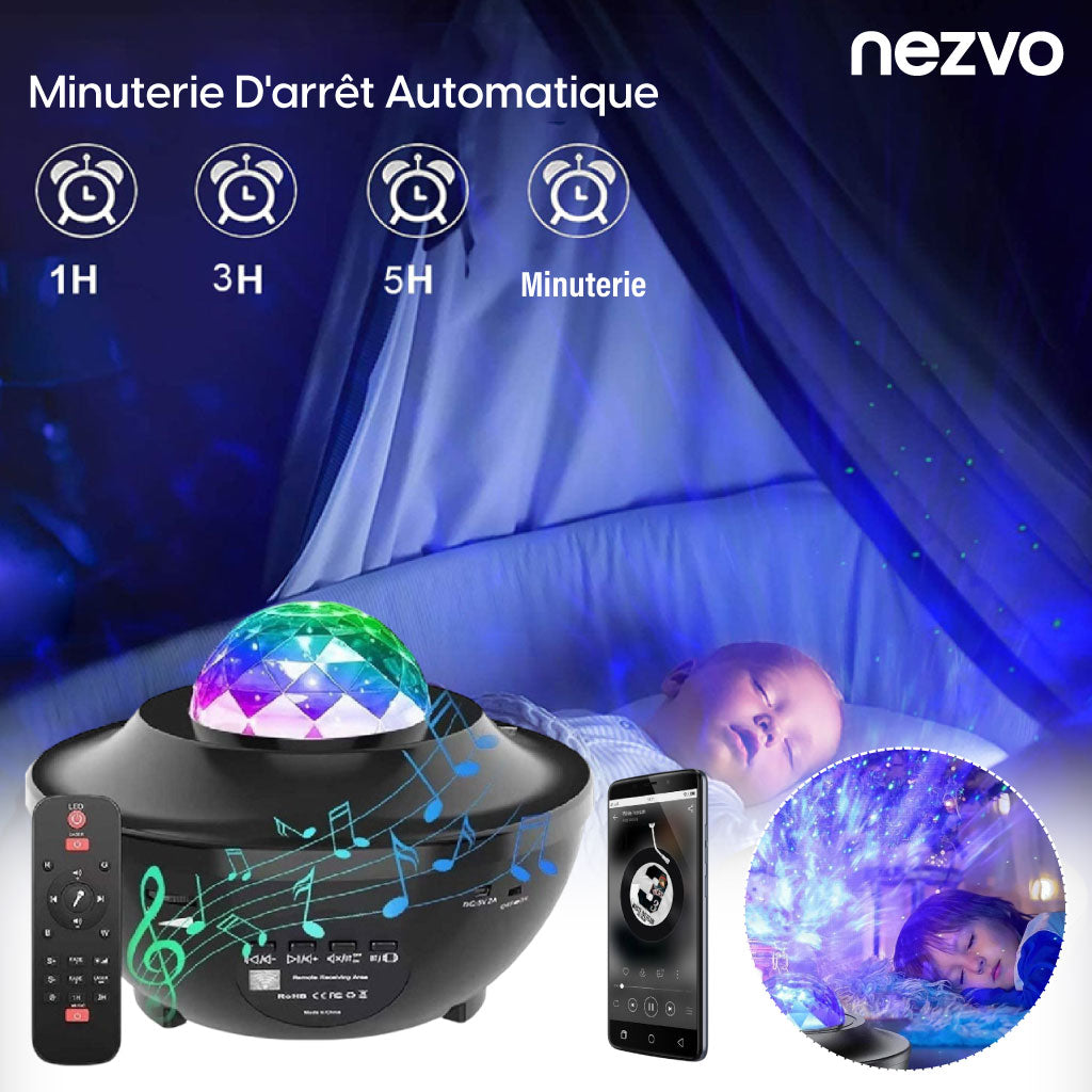 Projecteur LED Galaxie avec Haut-Parleur Bluetooth