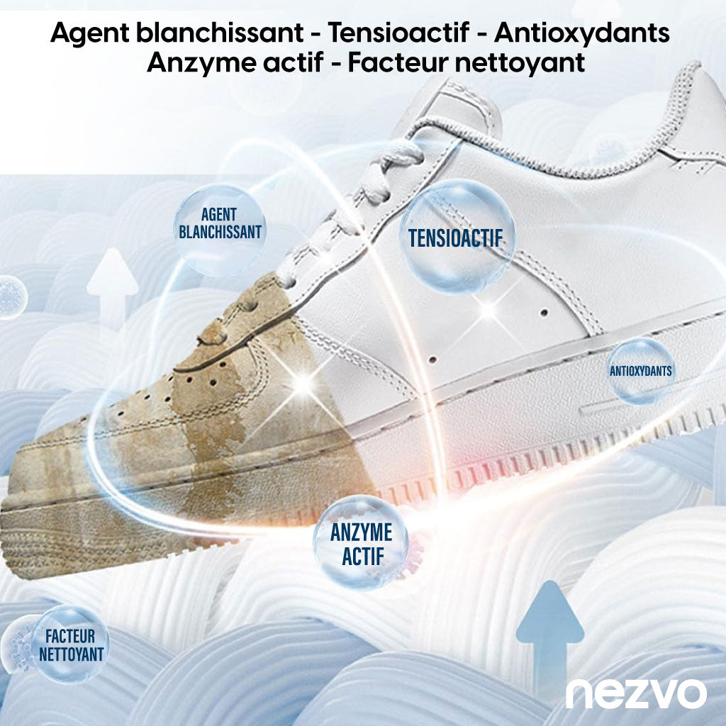 Nettoyeur Magique Ultra-Blanchissant pour Chaussures Avec Éponge Applicatrice
