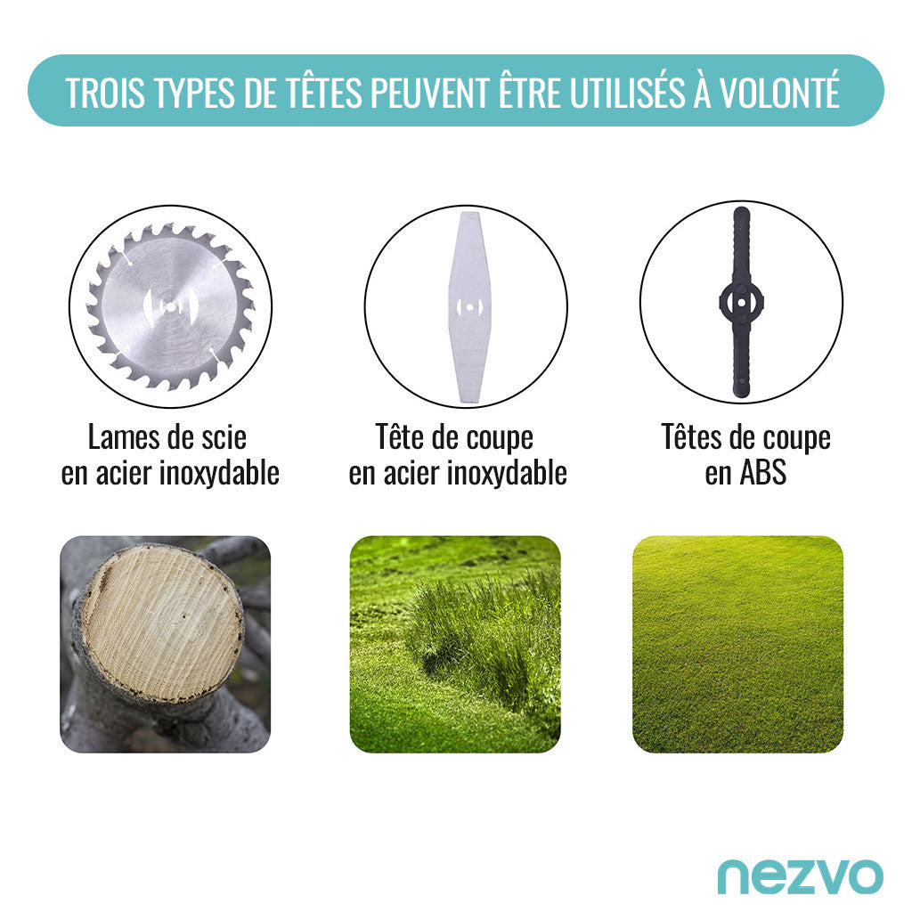 Débroussailleuse & Élagueuse Sans Fil – Multifonction avec Lames Interchangeables