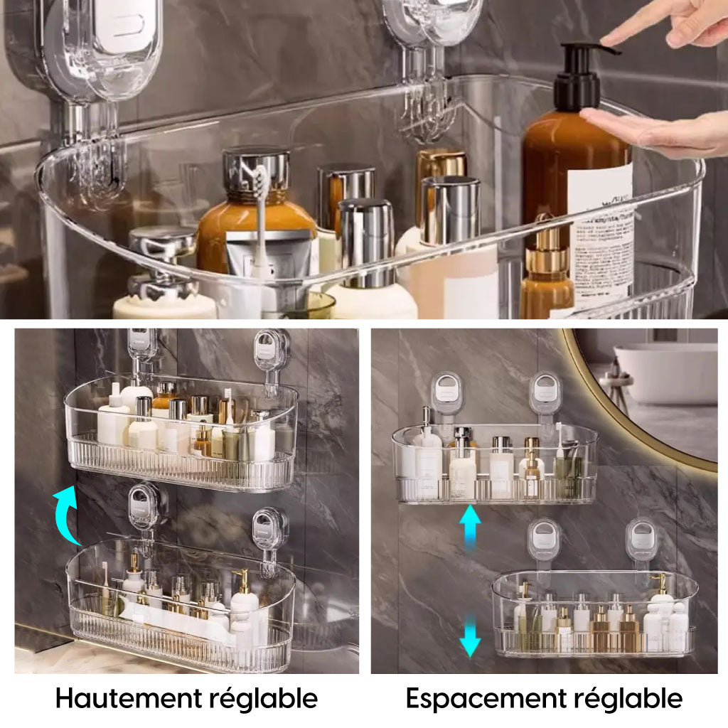 Boîte de Rangement Murale – Fixation Sans Perçage Pour Salle de Bain et Plus !