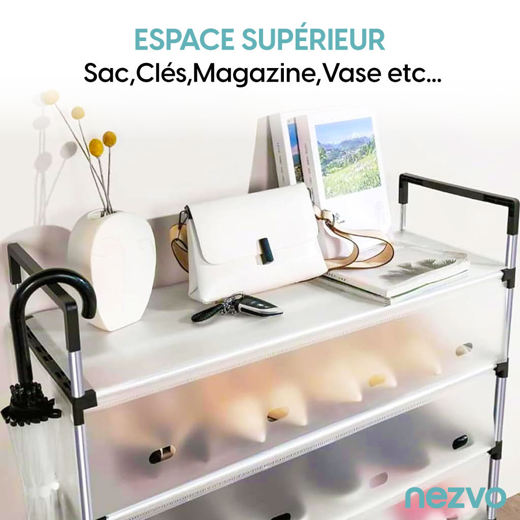 Étagère à Chaussures 7 Niveaux – Anti-Poussière & Gain de Place