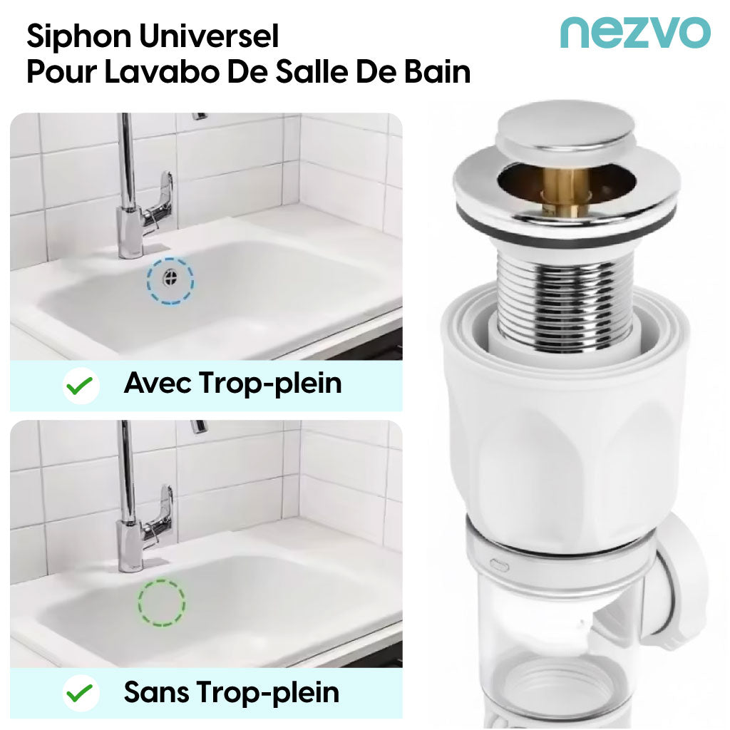 Siphon Flexible Universel pour Évier & Lavabo