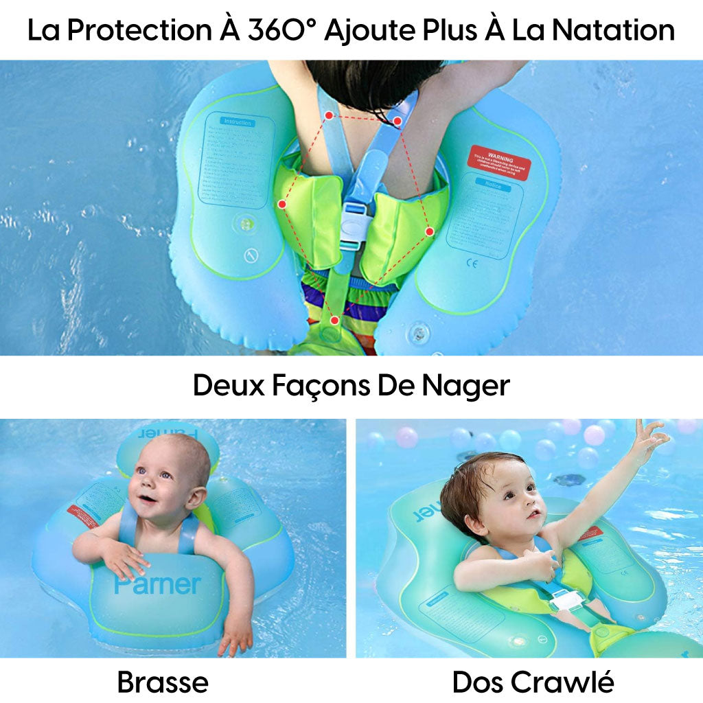 Bouée Bébé Sécurisée avec Pare-Soleil