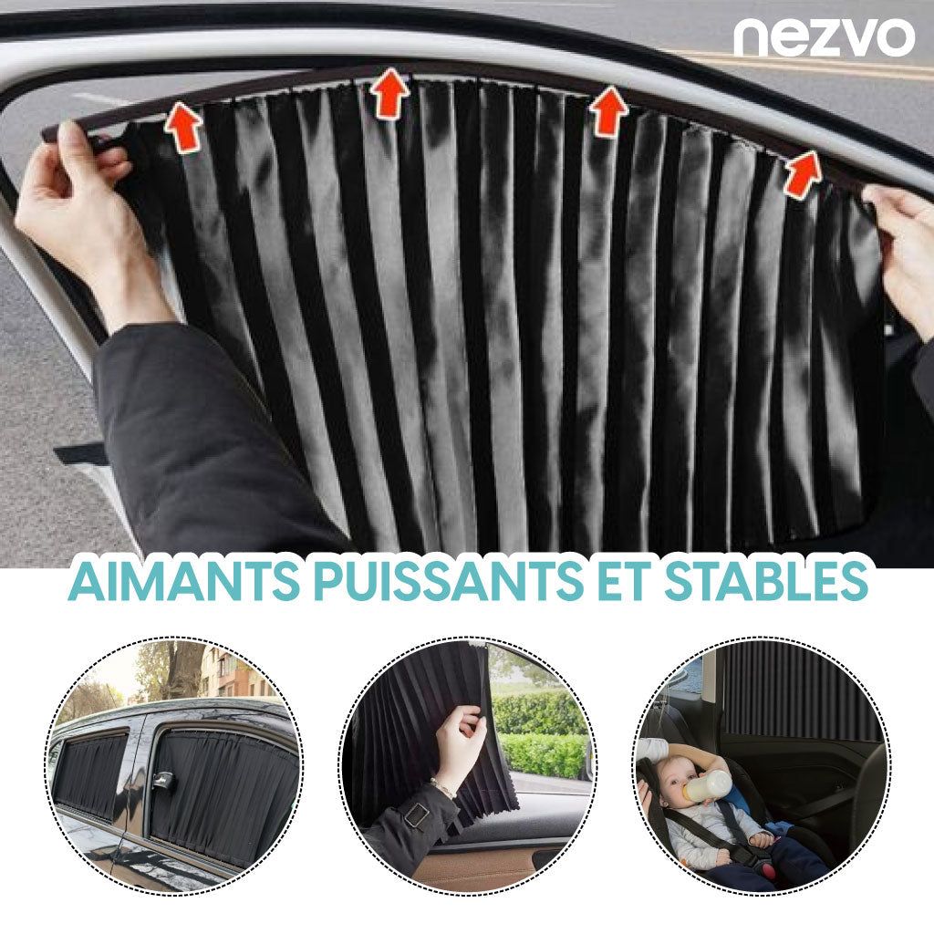 Rideaux Magnétiques pour Vitres Latérales de Voiture – Pack de 4
