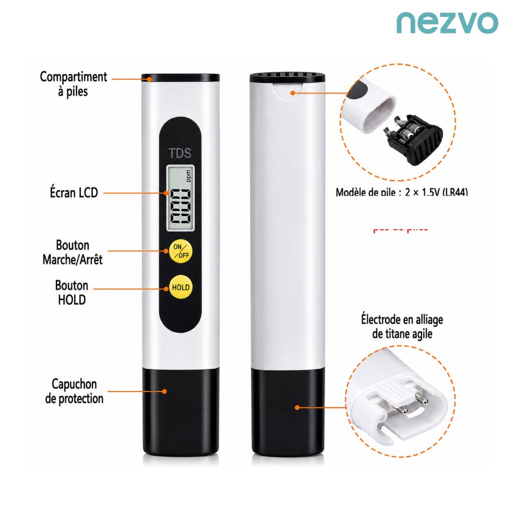 Testeur de Qualité d’Eau TDS