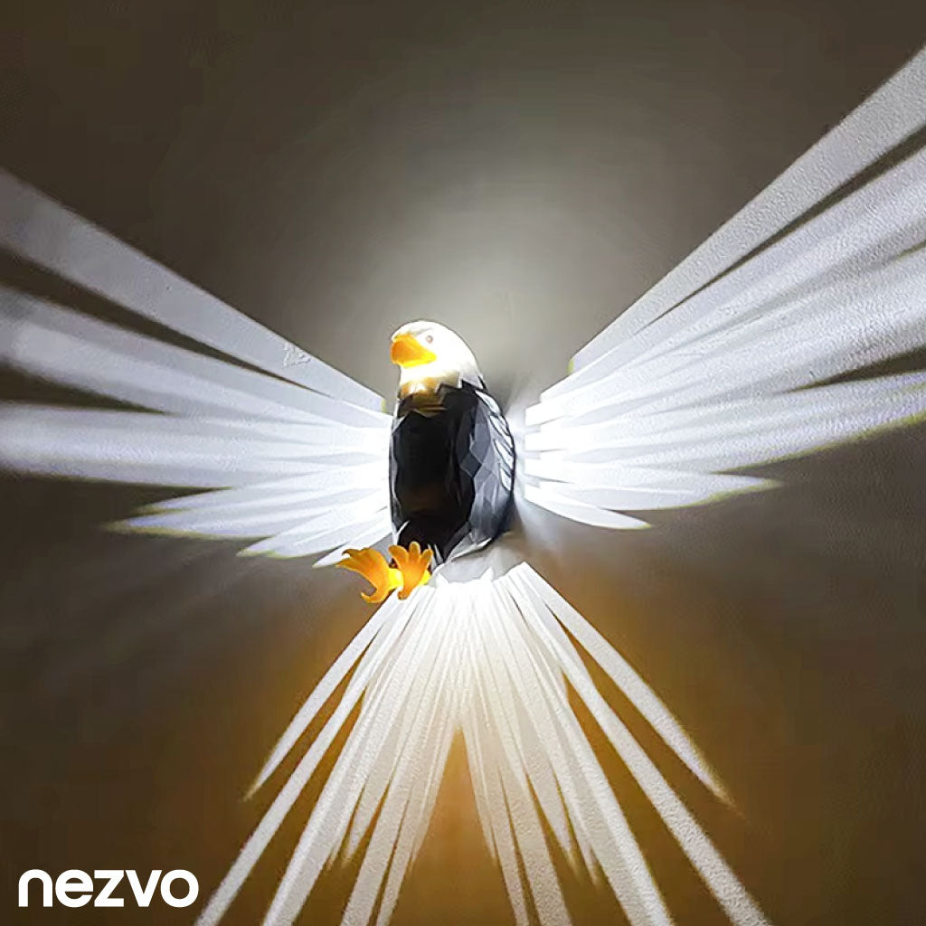 Lampe Murale Aigle de Luxe - Décoration Majestueuse avec Lumière Douce et Télécommande