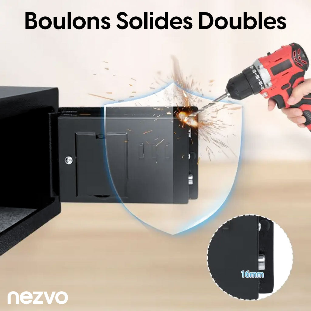 Coffre-Fort Avec Serrure Digitale + 2 Clés de Secours