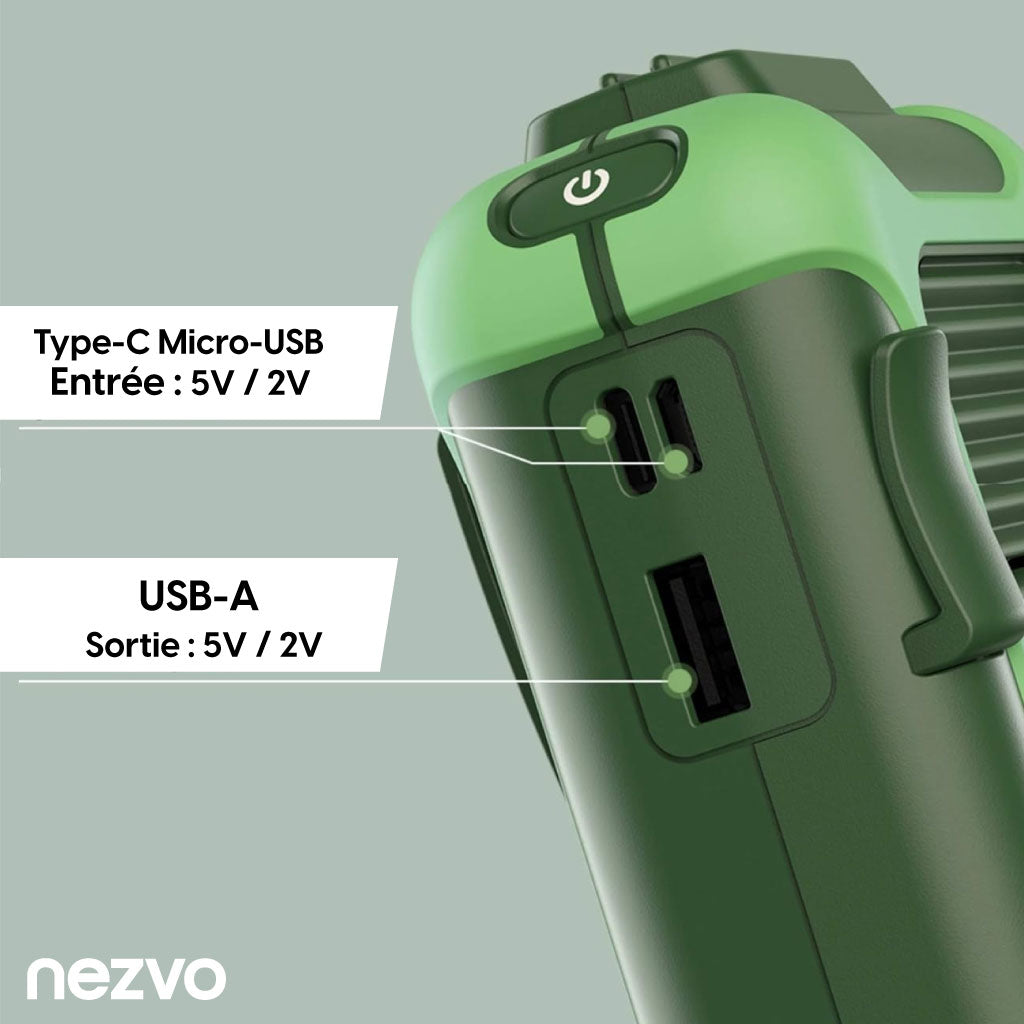Mini Ventilateur Portable avec Powerbank 4000mAh et Refroidissement Turbo
