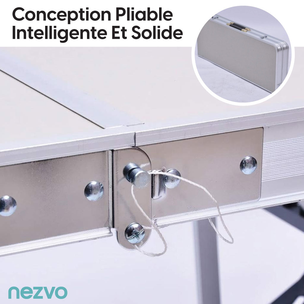 Table Pliable en Aluminium pour Pique-nique & Camping – 4 Places