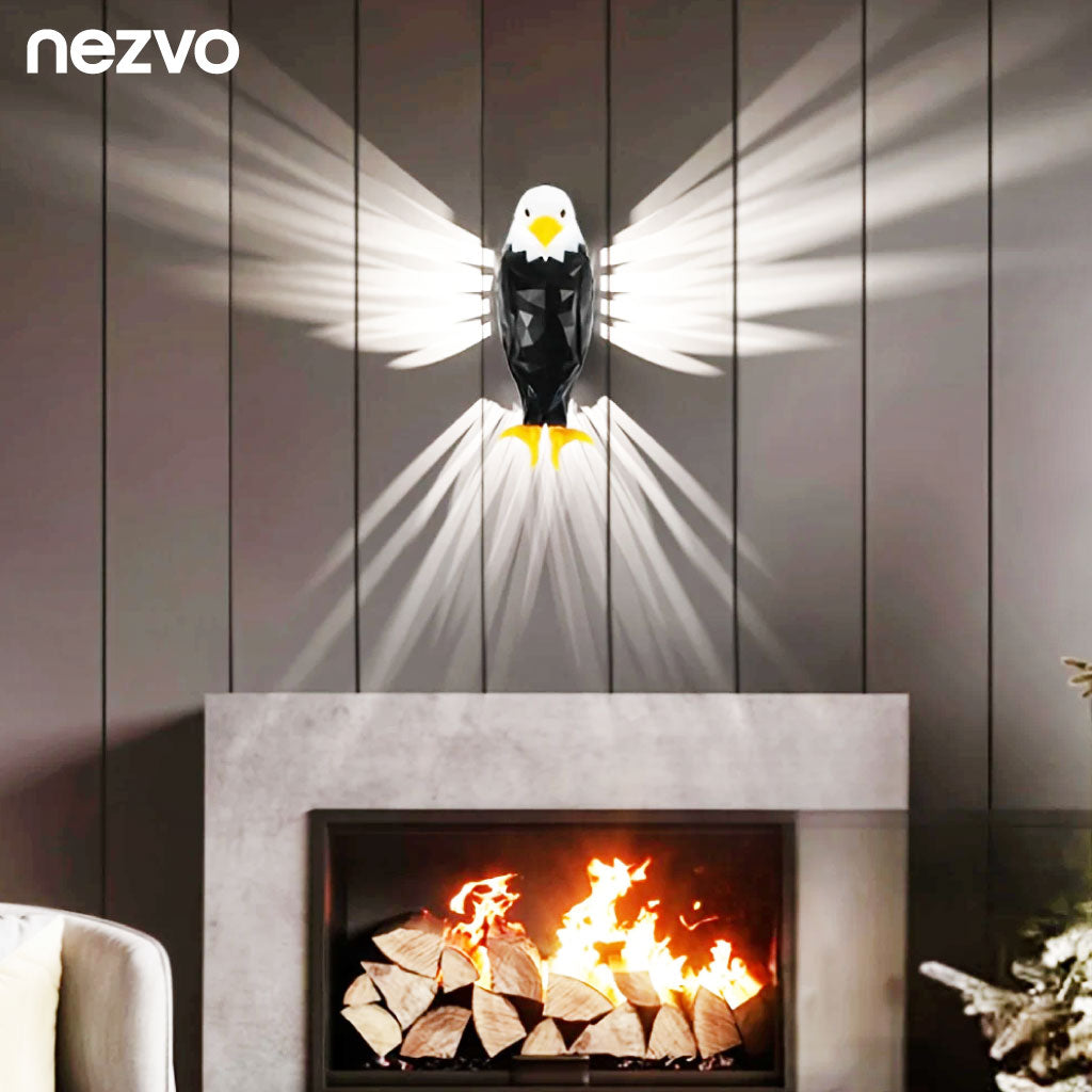 Lampe Murale Aigle de Luxe - Décoration Majestueuse avec Lumière Douce et Télécommande