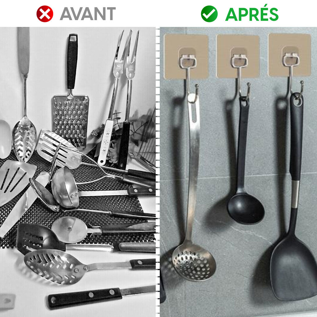Crochets Muraux Adhésifs – Sans Clous, Ultra-Résistants & Multi-Usages