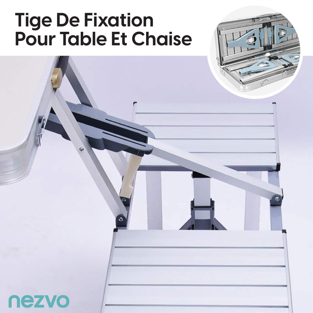 Table Pliable en Aluminium pour Pique-nique & Camping – 4 Places